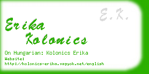 erika kolonics business card